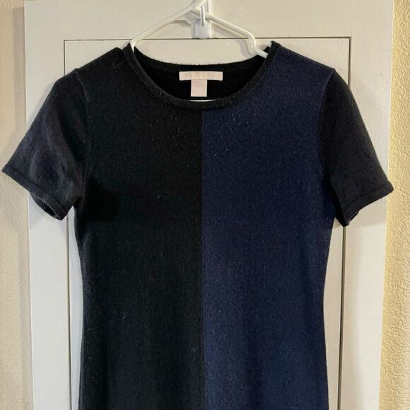 The Cashmere Project Colorblock Sheath Knit Dress Black/ Blue Size Small - Picture 4 of 4